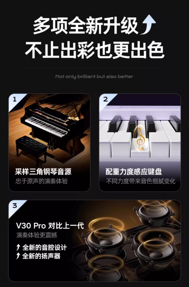 讓專(zhuān)業(yè)更輕盈，讓啟蒙更智能——特倫斯便攜鋼琴V30Pro